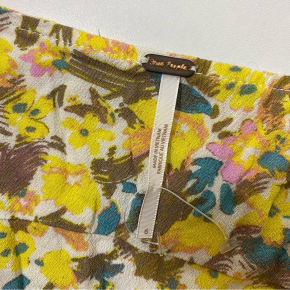 Free People Size 6 Yellow Forget Me Not Floral Mini Dress - Picture 7 of 10